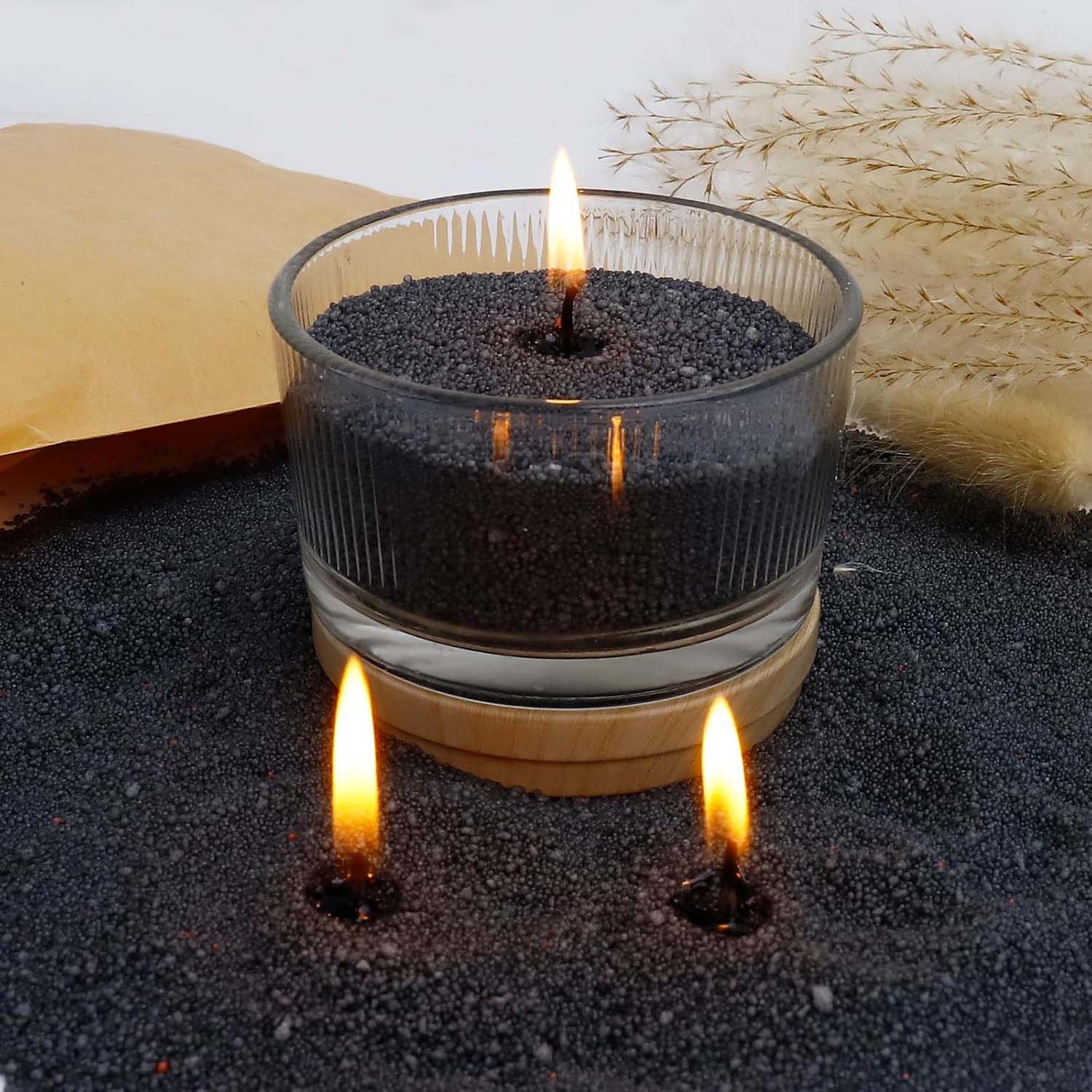 Candle Making Products - Black Candle Sand with Wick, 200g