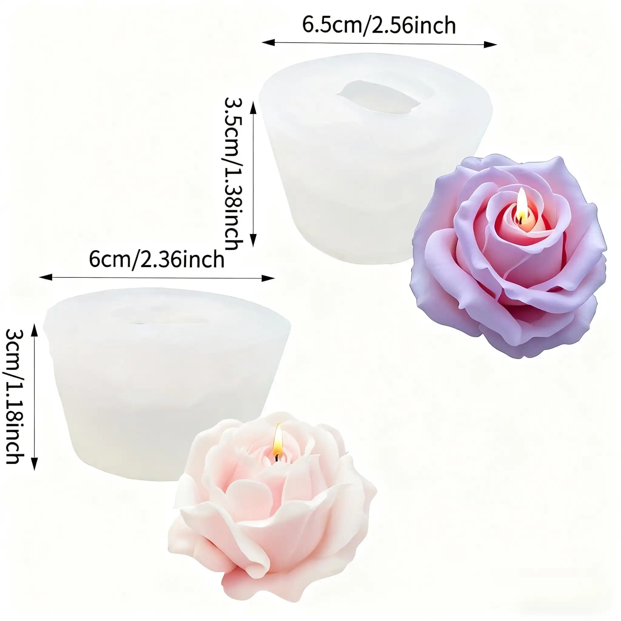2-Piece Romantic 3D Rose Silic - Candle Making Essentials ulasan dan harga
